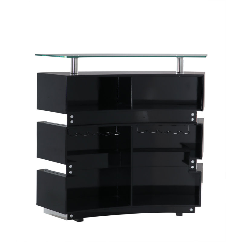 Orren Ellis Xenia Home Bar with Wine Storage & Reviews Wayfair